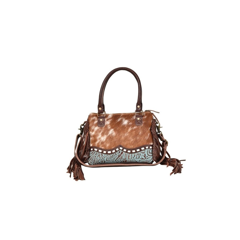 Myra Bag  Upcycled Canvas & Cowhide Concealed Carry Leather  Bag - Picture 6 of 6